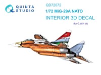 Quinta Studio QD72072 МиГ-29А NATO (GWH) 3D Декаль интерьера кабины 1/72