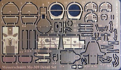 NH Detail NHA72-052 Messerschmitt Me-309 Detail Set (RSMI92201, RSMI92202 kits) 1/72