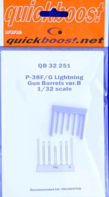 QuickBoost QB32251 P-38F/G Lightning gun barrels var. B (TRUMP) 1/32