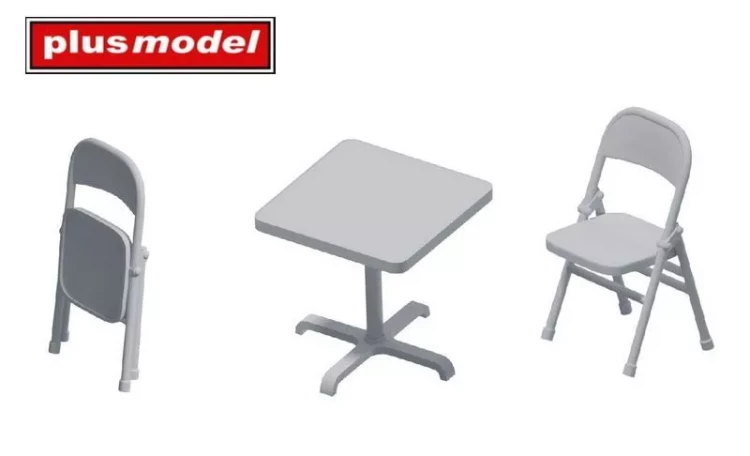 Plusmodel DP3075 Folding chairs and table (5 pcs.) 1/35