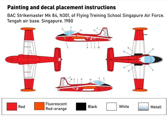 Miniwing Plastic MINI358 BAC Strikemaster / Singapore 1 kit bagged, 1 decal version 1/144