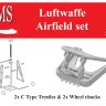 Aims AIMS24P001 Luftwaffe airfield set - 2x Type C Trestle and 2x Wheel Chocks 1/24