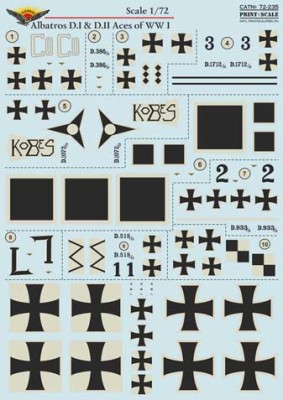 Print Scale 72-235 Albatros D.I &amp; D.II Aces of WWI 1/72