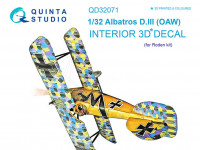 Quinta studio QD32071 Albatros D.III OAW (для модели Roden) 3D Декаль интерьера кабины 1/32