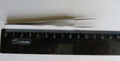 ICM 84061 Супермини пинцет из нержавеющей стали, прямой