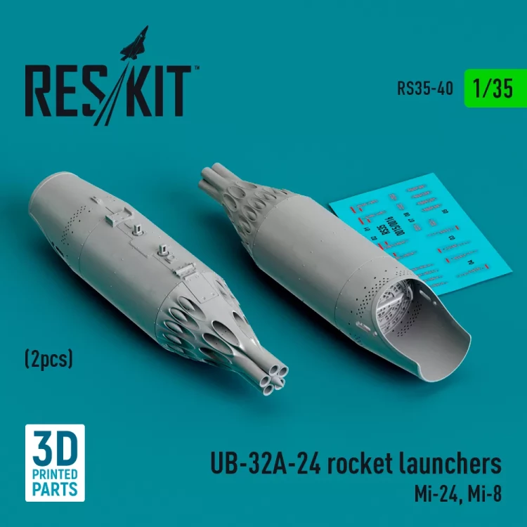 Reskit 35040 UB-32A-24 rocket launchers (Mi-24, Mi-8) 1/35