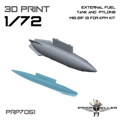 77 Propeller 77PRP-7051 MiG-21F-13 external fuel tank&amp;pylons (KPM) 1/72