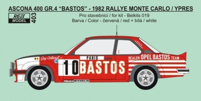 Reji Model JM403 Opel Ascona 400 Rallye Monte Carlo 1982 1/24