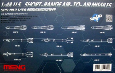 Meng Model SPS-043 U.S. Short-Range Air-to-Air Missiles 1/48