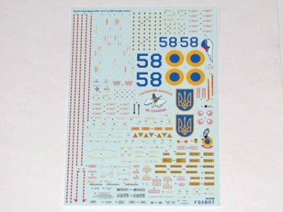 Foxbot Decals FBOT32033 Sukhoi Su-27PM1, Ukranian Air Forces, digital camouflage Trumpeter kit 1/32