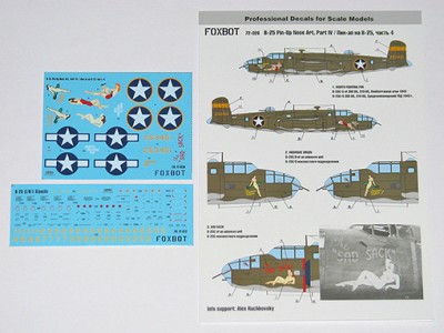Foxbot Decals FBOT72026 North-American B-25C/D Mitchell &quot;Pin-Up Nose Art and Stencils&quot; Part 4 1/72