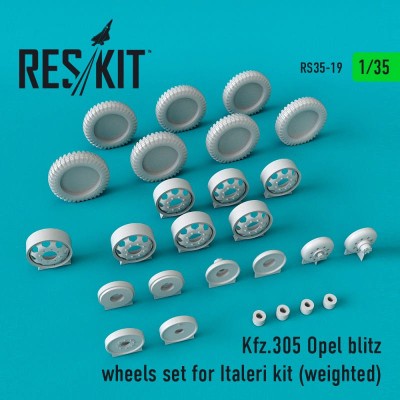 Reskit RS35-0019 Kfz.305 Opel blitz wheels set for Italeri Kit (weighted) Italei 1/35