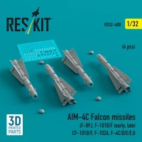 Reskit 32488 AIM-4C Falcon missiles (4 pcs.) 1/32