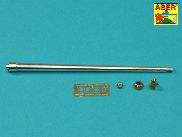 Aber 35 L-304 7,5cm gun barrel with single baffle muzzle brake for Pz.Kpfw.VI Tiger I Ausf.H2 (designed to be used with Dragon kits) 1/35