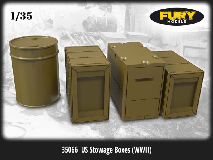 Fury Models 35266 US Stowage Boxes WWII (8 шт) 1/35