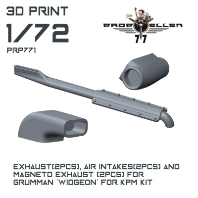 77 Propeller 77PRP771 Gruman Widgeon exhaust,intakes,magneto (KPM) 1/72