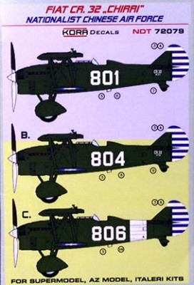 Kora Model NDT72079 Fiat CR.32 CHIRRI National.Chinese AF декали декали 1/72
