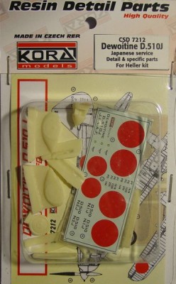 Kora Model CSD7212 Dewoitine D.510J Detail set&amp;decal (Japan) 1/72