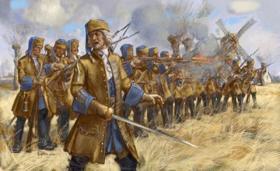 Strelets STR25472 Dismounted French Dragoons in Skirmish. War of the Spanish Succession 1/72