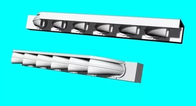 Lf Model 3D7221 Bf 109F-4 exhaust stacks 3D-Printed (EDU) 1/72