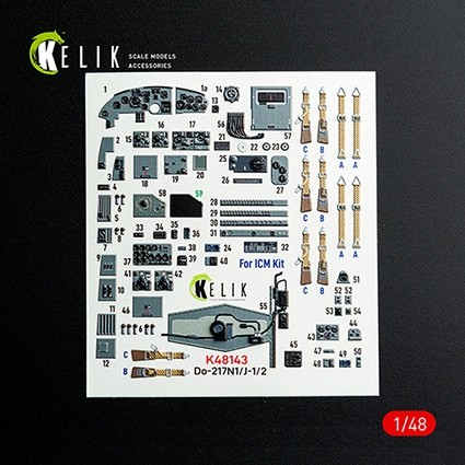 Reskit K48143 Do-217 N/J - interior 3D (ICM) 1/48