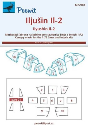 Peewit PW-M72184 1/72 Canopy mask Ilyushin IL-2 (SMER/INTECH)