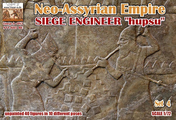 Linear-A LA083 Neo-Assyrian Empire 911-605 Bc Set 3 Siege Engineer (3D-Printed) 1/72