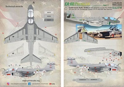 Print Scale 48-193 EA-6B Prowler &amp; stencils (wet decals) 1/48