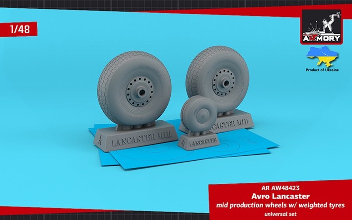 Armory ARAW48423 Avro Lancaster wheels mid type with weighted tyres 1/48