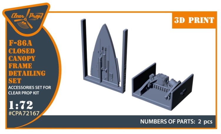 Clear Prop CPA72167 F-86A closed canopy frame detail set (CP) 1/72
