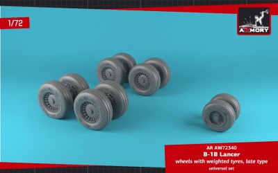 Armory ARAW72340 Rockwell B-1B Lancer wheels with weighted tires, late version Airfix, Hasegawa, ModelCollect, Revell/Monogram / universal 1/72