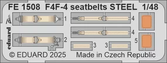Eduard FE1508 F4F-4 seatbelts STEEL (ACAD) 1/48