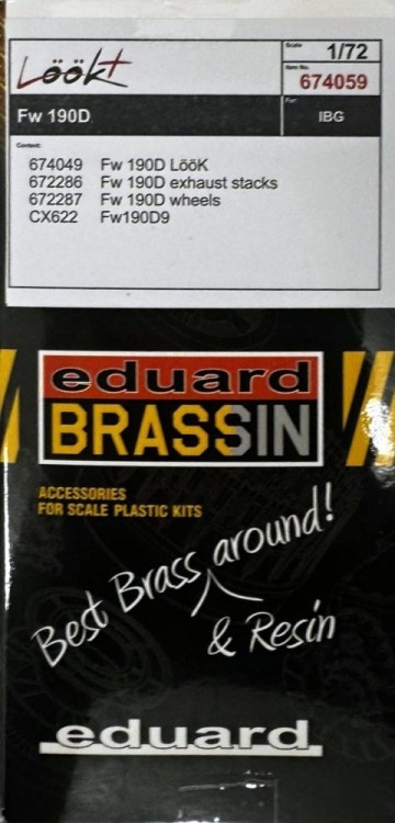 Eduard 674059 BRASSIN Fw 190D LooKplus (IBG) 1/72