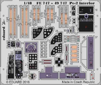 Eduard 49747 Pe-2 interior 1/48