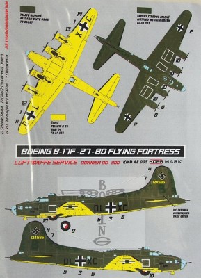 Kora Model MD48005 Mask Boeing B-17F-27-BO Luftwaffe service 1/48