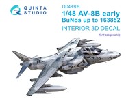 Quinta studio QD48305 AV-8B Early (Hasegawa) 3D Декаль интерьера кабины 1/48
