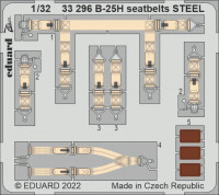 Eduard 33296 B-25H seatbelts STEEL (HKM) 1/32