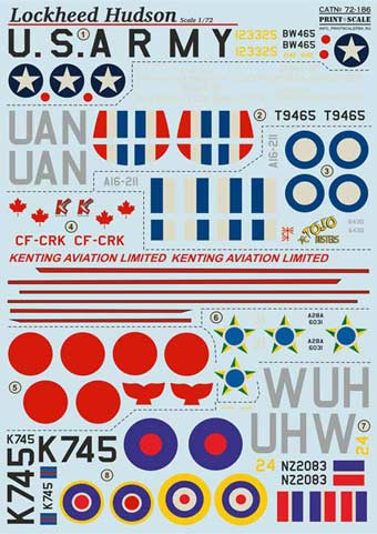 Print Scale 72-186 Lockheed Hudson 1/72