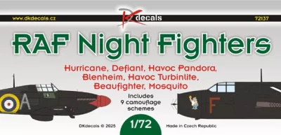 Dk Decals 72137 RAF Night Fighters (9x camo) 1/72
