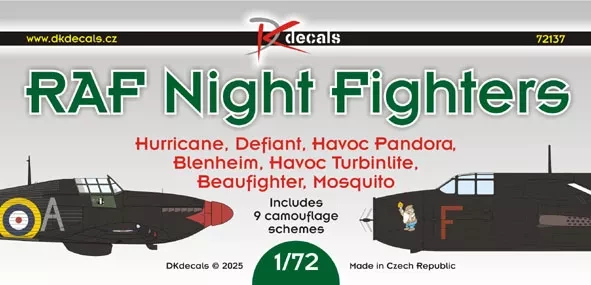 Dk Decals 72137 RAF Night Fighters (9x camo) 1/72