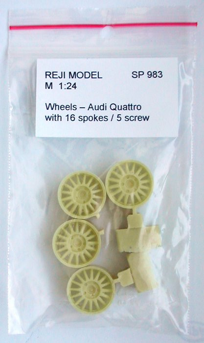 Reji Model 983 Audi Quattro - wheels (16 spokes / 5 screws) 1/24