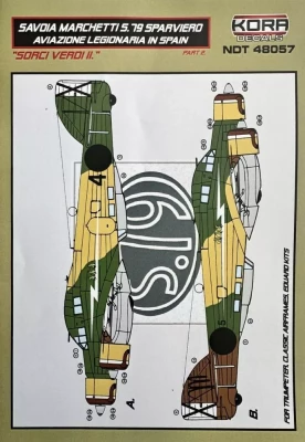 Kora Model NDT48057 Decals SM.79 Sparviero 'Sorci Verdi II.' 1/48