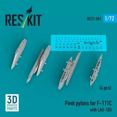 Reskit 72501 Pivot pylons for F-111C w/ LAU-105 (4 pcs.) 1/72