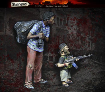 Stalingrad 3722 Garbage Man and Midget (Post-Ap) 1:35