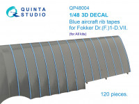 Quinta studio QP48004 Голубые киперные ленты Fokker Dr.(F)I-D.VII 1/48