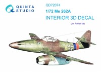 Quinta studio QD72074 Me-262A (Revell) 3D Декаль интерьера кабины 1/72