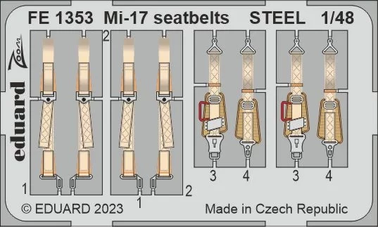 Eduard FE1353 Mi-17 seatbelts STEEL (AMK) 1/48
