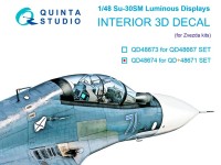 Quinta studio QD48674 3D Декаль включенные дисплеи Су-30СМ набора QD+48671 (Звезда) 1/48