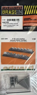 Eduard 6481099 BRASSIN P-40 cold weather exh.stacks rounded 1/48