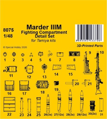 CMK SP8075 Marder IIIM Fighter Compartment (TAM) 1/48